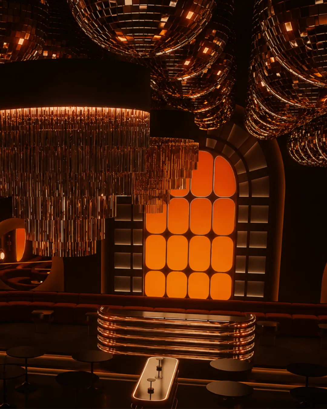 The MIRA room — amber arch and low light